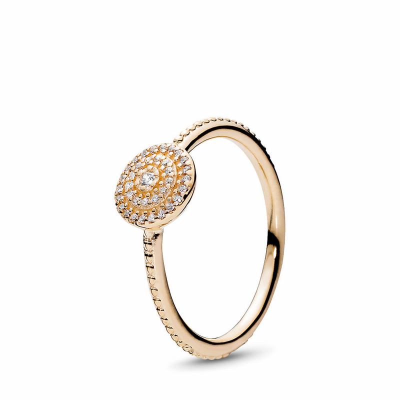 Pandora Radiant Elegance Promise Ring Clearance NZ, 14k Gold (418250-UFC)